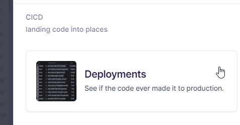 Select the Deployments widget