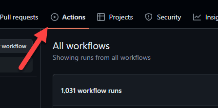 GitHub Actions Tab