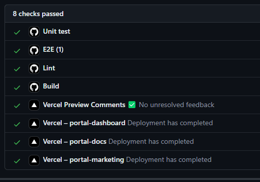 PR checks passing