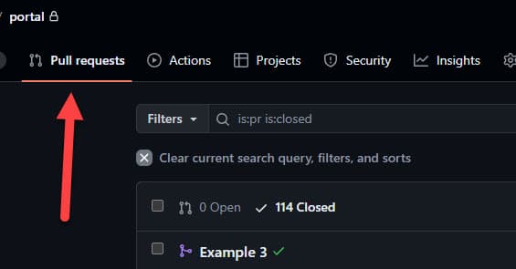 Pull Requests tab