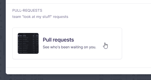 Select the Pull Request widget