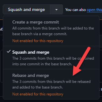 Pull Request Rebase and Merge