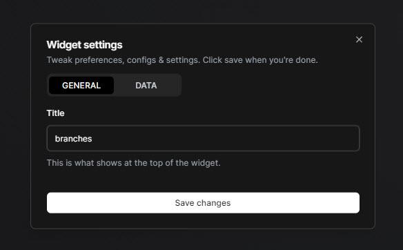 Widget Settings Modal